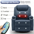 thumbnail image 3 of Korser Swivel Rocker Recliner Chair with Massage and Heat for Living Room,Blue, 3 of 8
