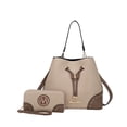 thumbnail image 2 of MKF Collection Callise Vegan Leather Women's Bucket Bag & Wristlet Wallet 2-Piece Set by Mia K. - Beige Taupe, 2 of 2