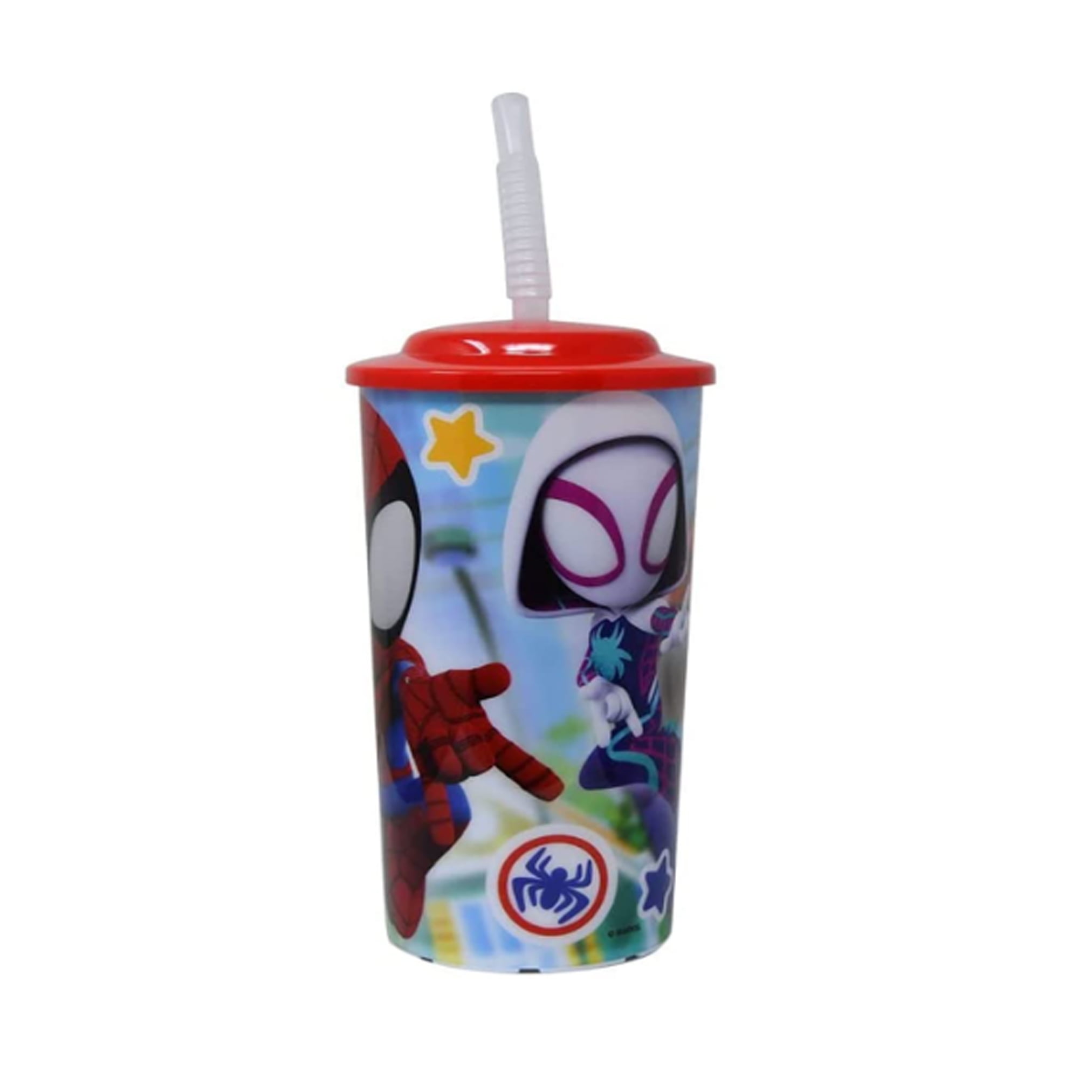 Marvel Spiderman Sip A Cup 2 Pack BUILT-IN STRAW Kids Drink Cup Tumbler BPA  FREE