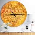 thumbnail image 2 of Designart 'Abundance Gratitude Joy Heart' Vintage wall clock, 2 of 3