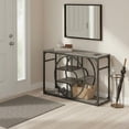 thumbnail image 3 of Garvee 55" Industrial Entryway Table with 5-Tier Storage, o-Shaped Metal Frame Console Table for Small Foyer/Living Room, Rustic Narrow Sofa Table with Open Shelves for Entry Hallway and Home Office, 3 of 6
