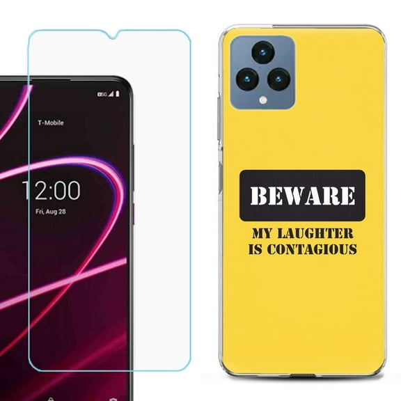 OneToughShield ® for T-Mobile Revvl 6x 5G Shockproof Phone Case, with Tempered Glass Screen Protector - Laughter