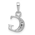 thumbnail image 4 of 14k White Gold 14KW Diamond Letter G Initial Pendant Charm, 4 of 4