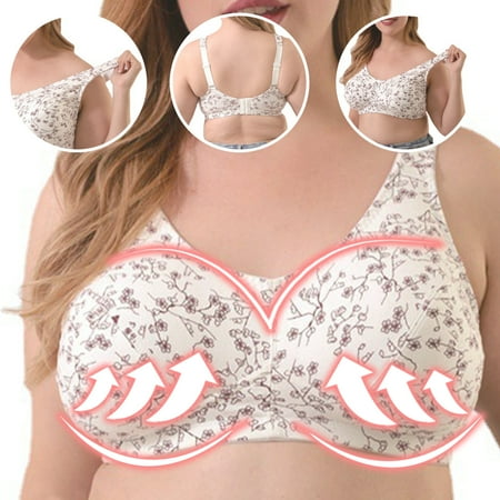 Itsame 1PC Bras for Women s Full Support Everyday Casual Bra Set Standard Straps Wireless Comfort Bralette White Size 105C