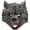Red-eyed wolf, variant on Jiibva Fuzzy Wolf PU Foam 3D Face Cover Mask Halloween Cosplay Accessory 25x26cm