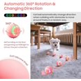 thumbnail image 5 of Pelota interactiva de juguete para gatos, pelota de juguete para mascotas con luz LED, rotación automática, inteligente para gatos en interiores, recargable por USB (rosa), 5 of 5