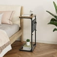 thumbnail image 6 of C Shaped Side Table - Height Adjustable for Couch & Small Spaces - Rustic Brown, 6 of 9