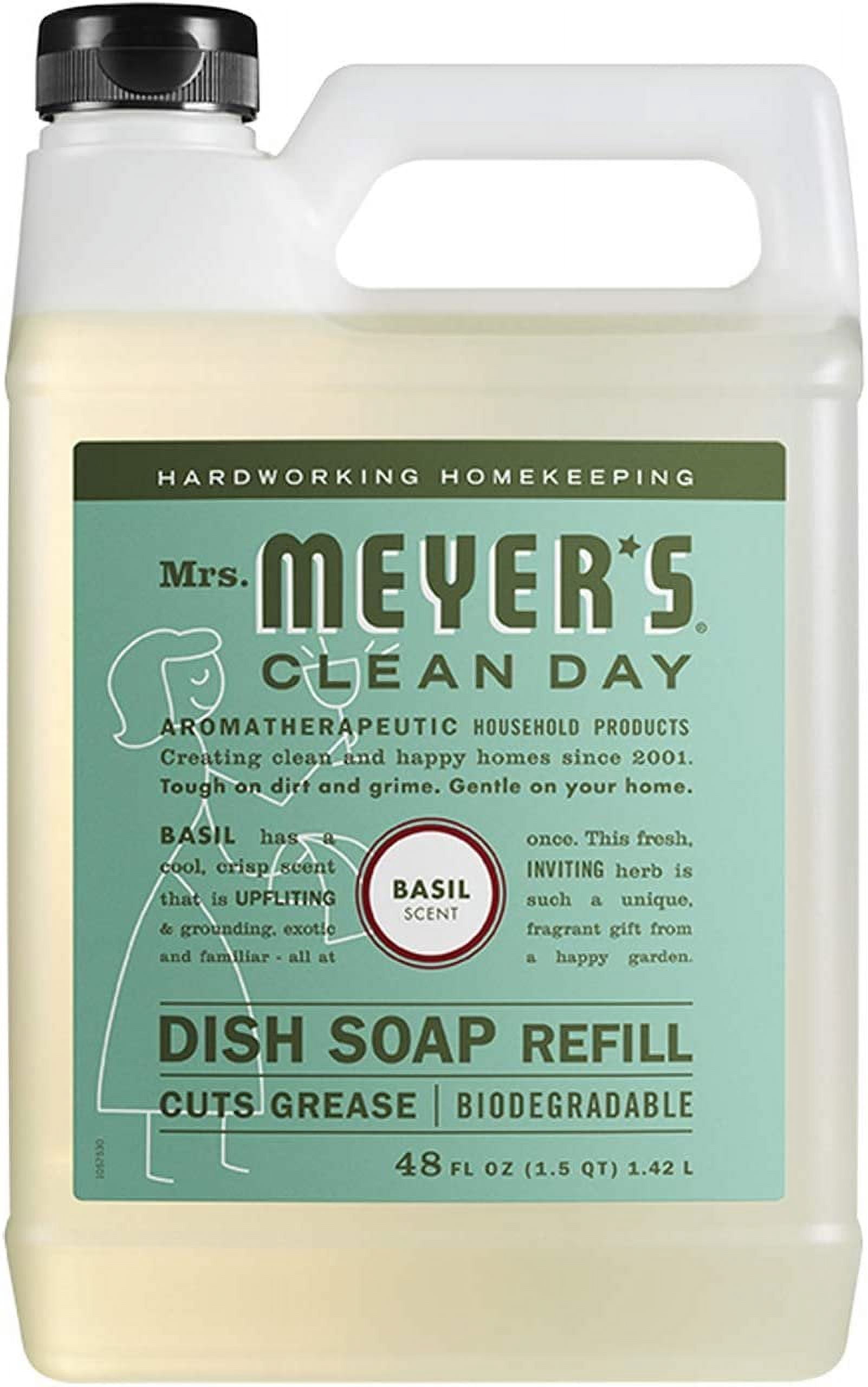 Liquid Dish Soap Refill, 1 Pack Basil, 1 Pack Lemon Verbena,1 Pack Honeysuckle, 48 OZ each