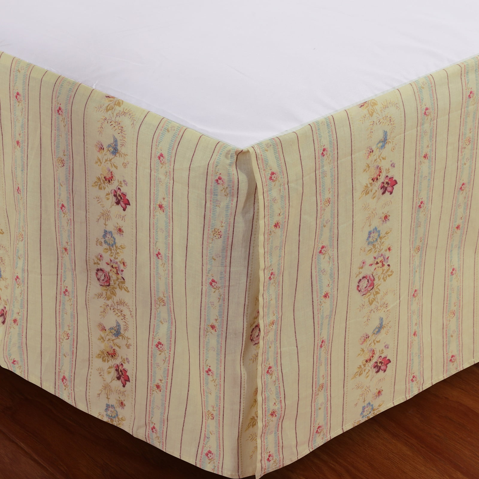 Global Trends Antique Rose 100% Cotton Traditional Tailored Bed Skirt 15-inch L, Twin