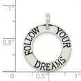 thumbnail image 2 of 925 Sterling Silver Follow Your Dreams Circle Charm Pendant, 2 of 5