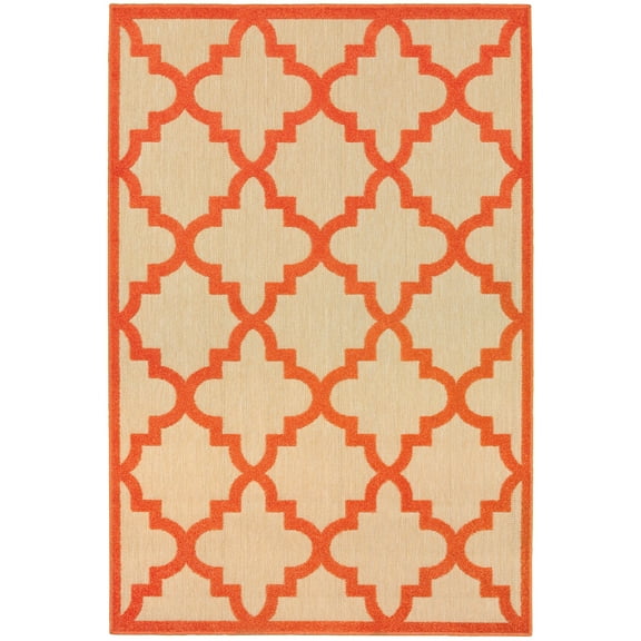 Avalon Home Catalina Scallop Lattice Indoor/Outdoor Mixed Pile Area Rug