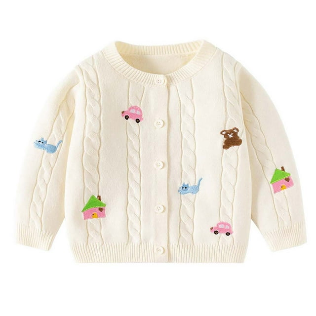 Tranfacy Sweaters for Kids,Girls Cardigan Sweaters,Bow Solid Kids Color Knitted Sweater Cardigan