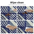 thumbnail image 4 of JEUXUS  Round Tablecloth Fit Elastic Tablecloth Striped Art Decoration Wipable Polyester Cloth Spring Summer Party Table Cover Abstract Blue and White, 4 of 7