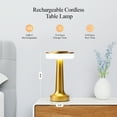 thumbnail image 3 of Bell + Howell Lexington Table Lamp Small Cordless Touch LED Rechargeable Lamp for Bedside Desk Nightstand Gold, 3 of 7