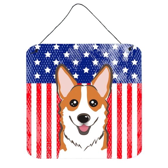 Carolines Treasures BB2184DS66 American Flag & Red Corgi Wall or Door Hanging Prints