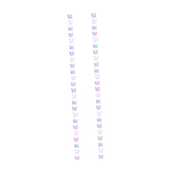 2 Pieces Butterfly Party Streamer Backdrop 3D Paper Garland Rainbow Shine for Holiday Wall Ceiling Birthday Event