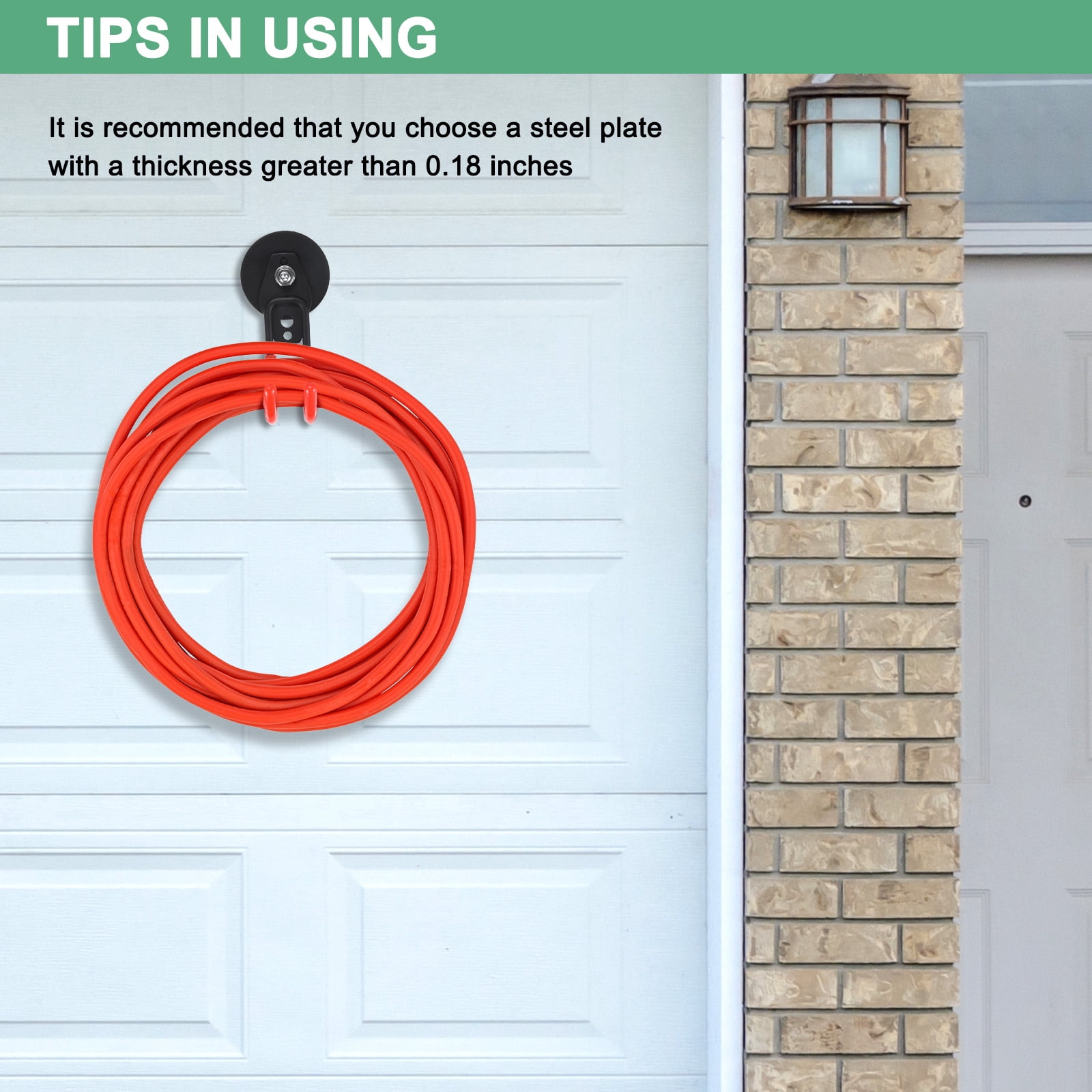 Uxcell 2-Pack Strong Garage Magnetic Hooks, Small Magnetic Cable Holder with Anti-Slip Coating [Orange]