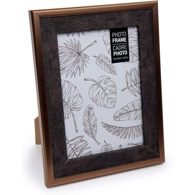 AmPm Modern-Contemporary Beautiful Woodgrain Metallic Picture Frame, 8 x 10 inches, Black