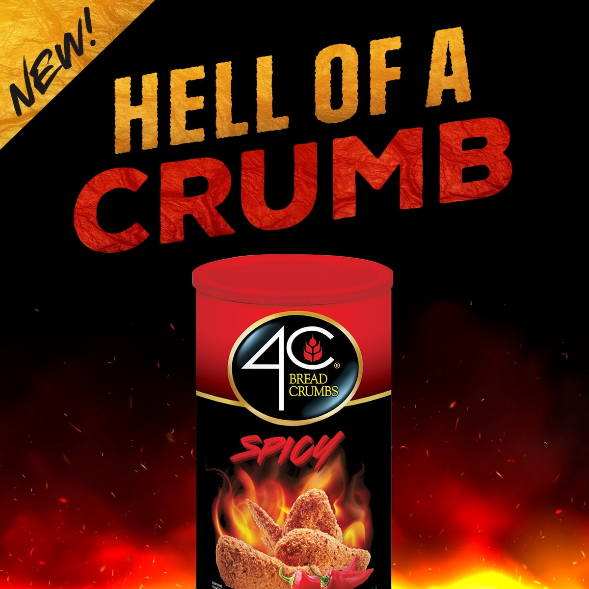 (6 pack) 4C Spicy Panko Crumbs, 13oz Canister