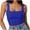 Blue, variant on XFLWAM Women's Square Neck Sleeveless Crop Tops Double Layer Seamless Slim Fit Y2k Tank Tops Workout Fitness Casual Basic Crop Tops