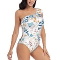 thumbnail image 3 of Goofa Tulips Flowers Pattern Women's One Piece Swimsuits Tummy Control Bathing Suits Asymmetric One Shoulder Swimwear-Large, 3 of 6