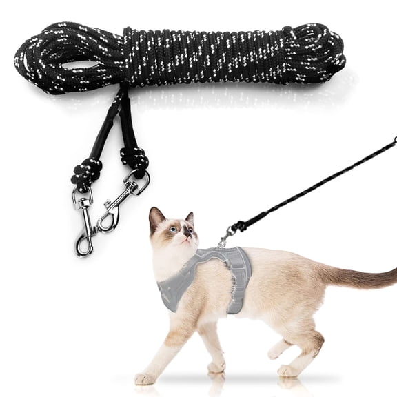Extra Long Cat Leash for Yard, 9M/30FT Lightweight Outdoor Cat Leash Long Light Extension, Long Thin Lead