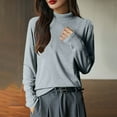 thumbnail image 5 of hotojiny Womens Long Sleeve Tops Casual Mock Neck Comfy Loose Shirts Lounge Lightweight Soft Basic T Shirts, 5 of 5