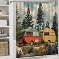 thumbnail image 5 of Camping Trailer Happy Campers 4 Piece Bathroom Rug Set with Shower Curtain Bathroom Sets with Shower Curtain And Rugs 4 Piece Camper Vintage Wood Waterproof Shower Curtain for Bathroom Decor Set, 5 of 8