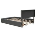 thumbnail image 3 of Harper & Bright Designs Queen Size Upholstered Platform Bed with Twin XL Trundle, Linen Queen Wooden Bed Frame 2 Drawers for Bedroom, Dark Gray, 3 of 11