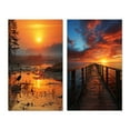 thumbnail image 2 of Designart "Lakeside Serenity Morning Sunrise I" Sunrisesunset Wall Art Set Of 2 - Yellow Landscapes Canvas Set For Living Room Decor, 2 of 7