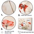 thumbnail image 3 of Designart "Red And Beige Geraniums In Minimalism" Geraniums Floater Framed Canvas Prints, 3 of 5