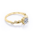 thumbnail image 3 of JeenMata 1.10 Carat Round Moissanite - Milgrain Decorative Bezel - Curved Band Engagement Ring - 18K Yellow Gold Plating Over Silver, 3 of 6