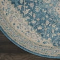 thumbnail image 3 of Serene Persian Medallion Ivory/Turquoise 5'3" x ROUND Area Rug, (5' Round), 3 of 7