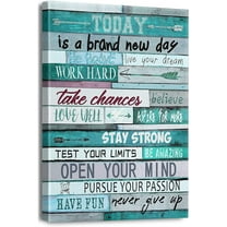 Waykingo Teal Motivational Mural 12” x 16” Framed Canvas Art Prints