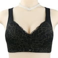 thumbnail image 6 of SMihono Fashion No Underwire Lace Bras for Women Sponge Cup Front Closure Bras for Seniors Plus Size Full Coverage Bras No Wire Bras Black 16, 6 of 7