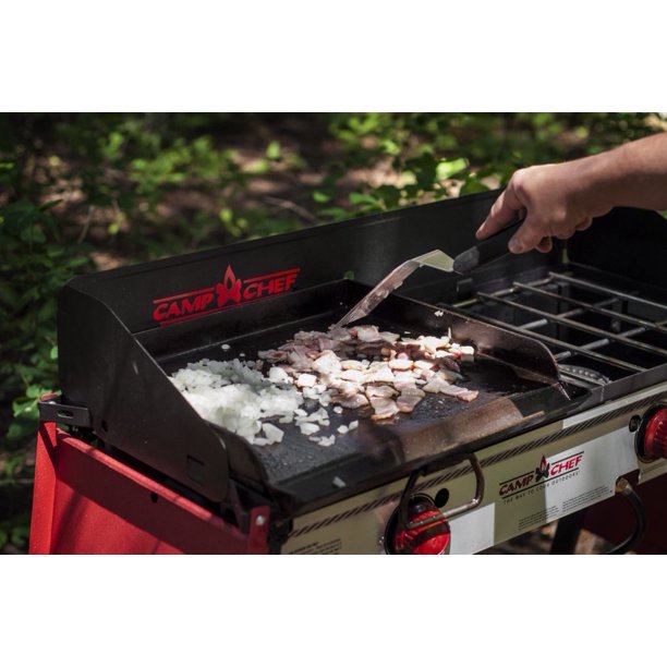 Camp Chef Professional Heavy Duty Steel Deluxe Griddle with Built In Grease Drain, 14" x 16