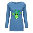 thumbnail image 3 of Pompotops T-Shirt Décontracté à Col Rond Imprimé St. Patrick pour Femmes, Manches Longues, Blouse, 3 of 5