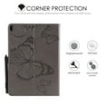 thumbnail image 6 of iPad 10.2" Case 8th 7th Generation, Allytech Slim Fit Folio Flip PU Leather Butterfly Embossed Smart Cover Auto Sleep Wake Protection TPU Back Cover Case for Apple iPad 10.2-inch 2020 2019, Gray, 6 of 6