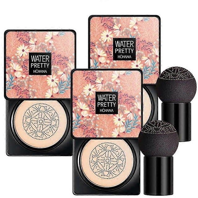 3pcs Air Cushion Mushroom Head Cc Cream Bb Cream Makeup Magic Concealer Moisturizing