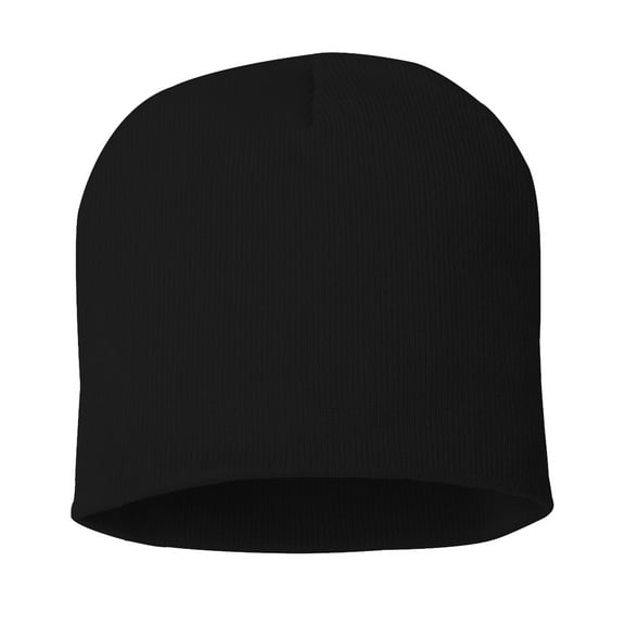 Sportsman 8" Beanie Solid Pom-Pom Cuffed Beanie for Winter Fleece Black Color Hats Beanie One Size