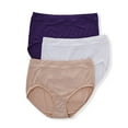 thumbnail image 1 of Women's Bali DFSBF3 Comfort Incredibly Soft Brief Panty - 3 Pack (White/Nude/PurpleVista 8), 1 of 3
