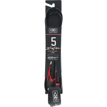 Ocean and Earth Slimline Lightweight Comp One-XT Leash 5 Black