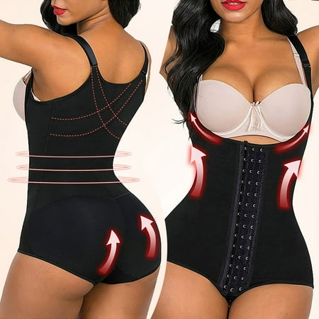

MRULIC lingerie for women Lingerie Women s Seamless Firm Control Shapewear Bodysuit Body Shaper Black + 4XL