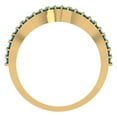 thumbnail image 5 of 0.23 ctw Wedding Band for Women - 18K Yellow Gold Simulated Turquoise Stackable Eternity Ring, 5 of 6