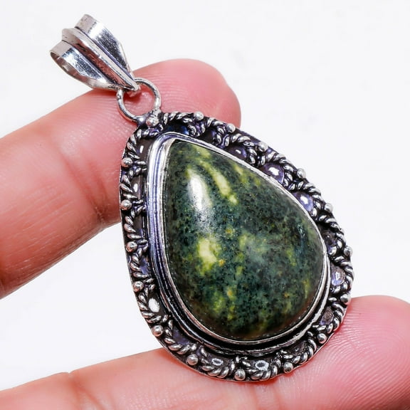 Green Opal Pear Shape Gemstone Handmade Fashion Pendant Jewelry 2.20" SA 674