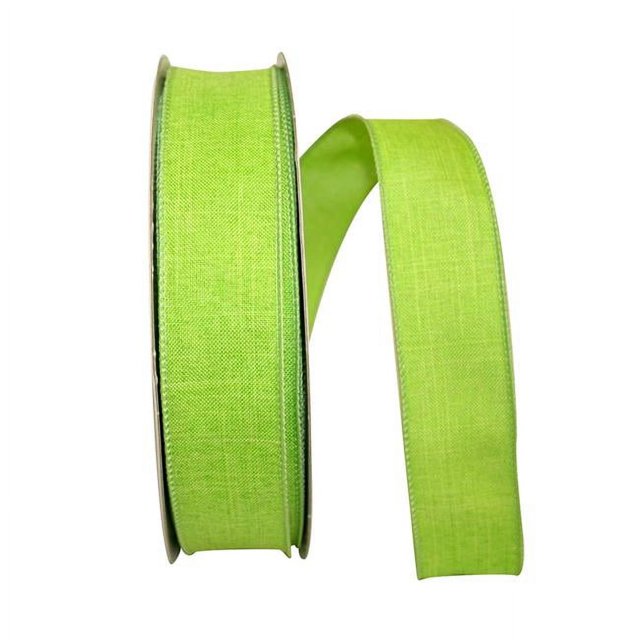 Reliant Ribbon 92573W-204-09K Everyday Linen Value Wired Edge Ribbon - Lime - 1.5 in. x 50 yards