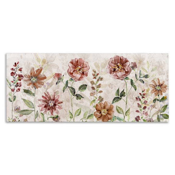 Stupell Industries Rustic Lodge Fall Awakening Red Wildflowers Canvas Art, 24 x 10, by Sally Swatland