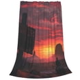 thumbnail image 2 of Fotbe Sunset Western Desert Cowboy Manta de Franela Acolchonada con Estampado, Súper Suave y Esponjosa, Extra Grande para Sofá, Cama, Uso Todo el Año-40"x30", 2 of 7