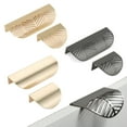 thumbnail image 2 of tooloflife 1/5/10Pcs Leaf Shaped Pull Handle Bathroom Cabinet Pulls Drawers Pulls for Wardrobes Tables Zinc Alloy Gold Decoration, 2 of 3