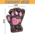 thumbnail image 2 of Cat Claw Bear Paw Fingerless Winter Plush Gloves, 2 of 5